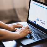 Woman working on a laptop